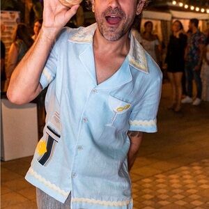 Tombolo Company - Alexis Zambrano Linen Cabana Shirt Size Large $148 NWT!